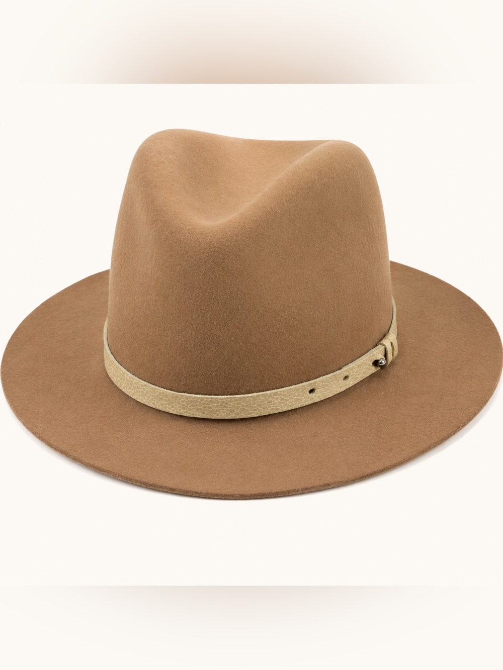 Rag & Bone New York Wool Felt Fedora Hat Camel Tan Adjustable Band